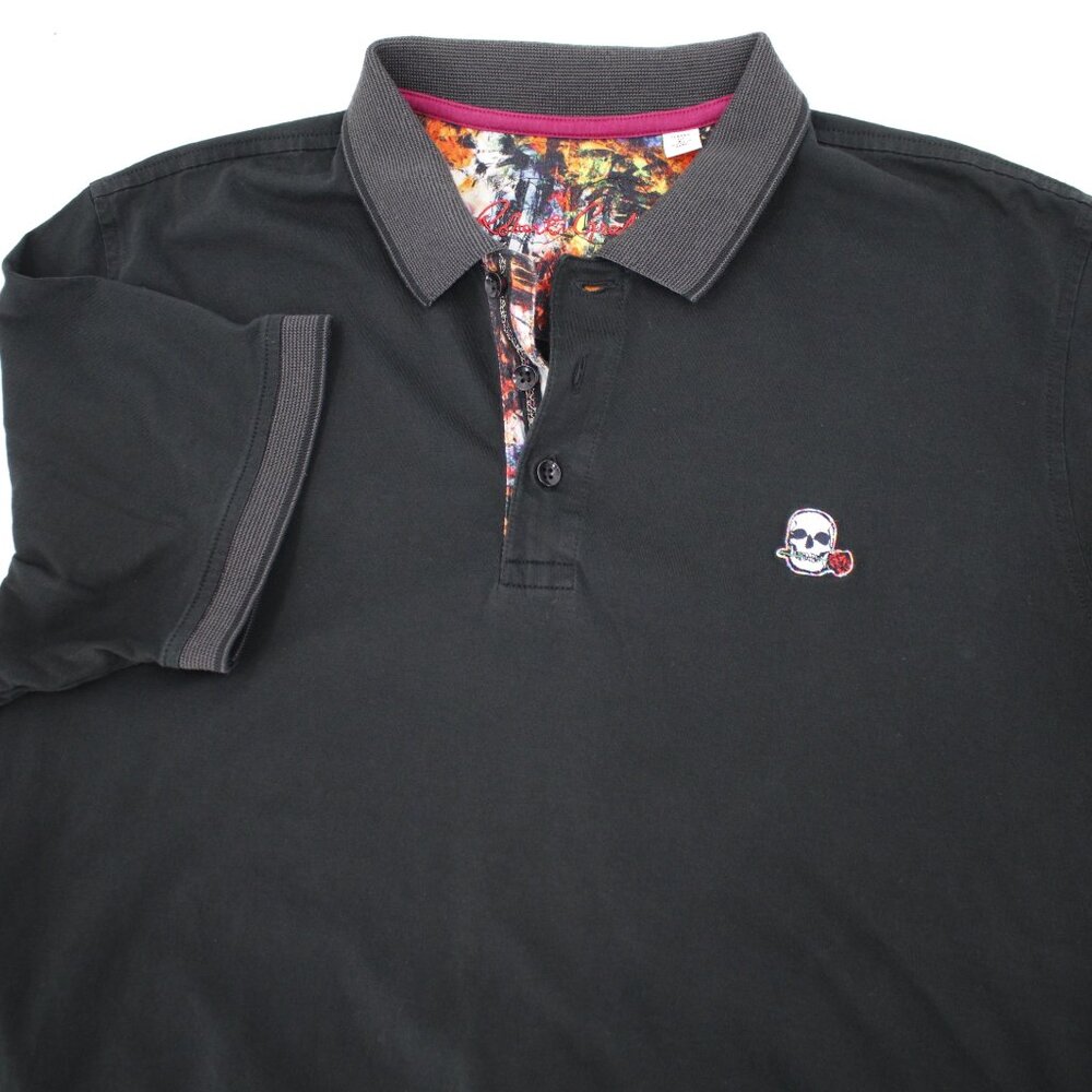 Robert Graham Polo Shirt Men’s Large Classic Fit Skull Knowledge Wisdom Truth